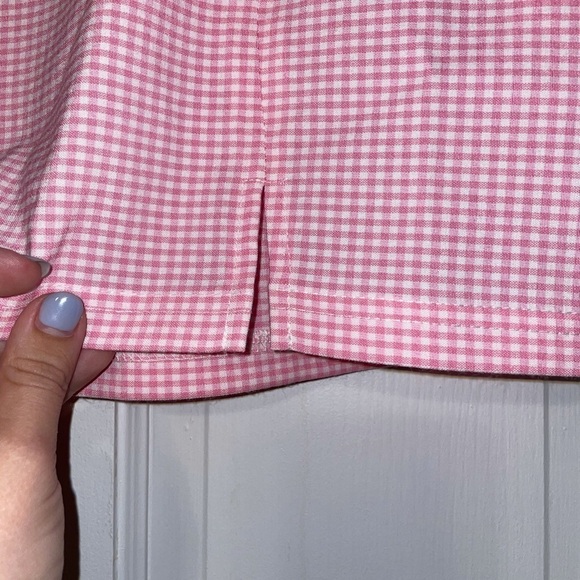 Topshop NWT Pink Gingham Mini Skirt Sz 4 - Picture 3 of 6
